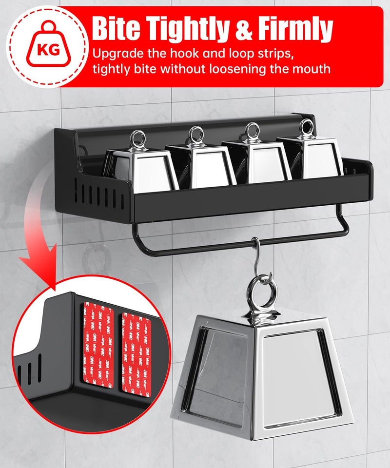 PHIXBEAR 4 inch Large Wide Hook and Loop Strips with Super Adhesive Heavy Duty, Made of 3M, Heat Resistant Waterproof, Outdoor or Indoor Use, 8 Sets Black 4x2 Inch - Image 2